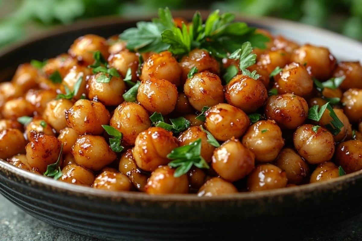 Sweet and Spicy Roasted Chickpeas