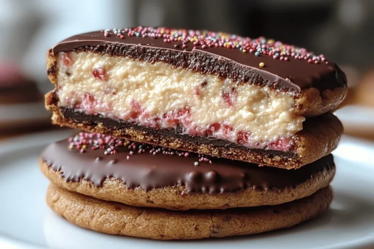 Chocolate-Dipped Strawberry Cheesecake Cookies