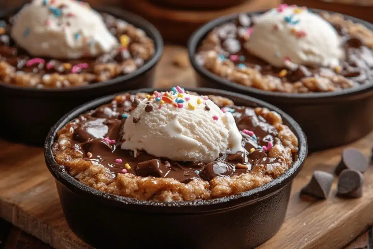 Indulge in Ooey-Gooey Chocolate Lava Cookie Skillets! A delicious dessert that melts in your mouth. Perfect for chocolate lovers!