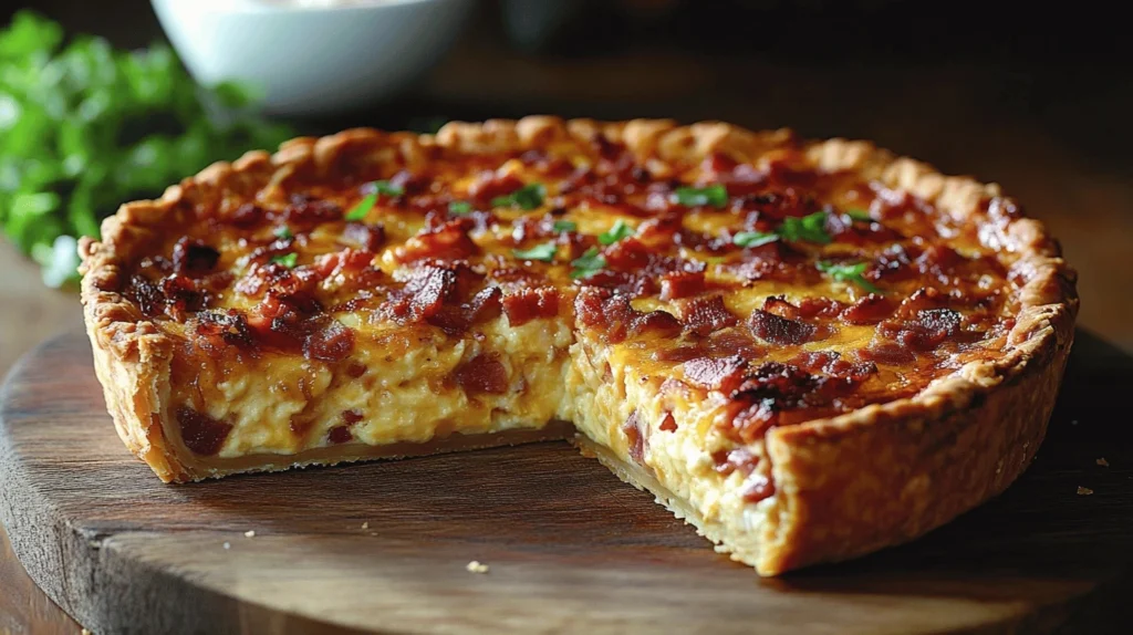 Onion and Beef Bacon Quiche