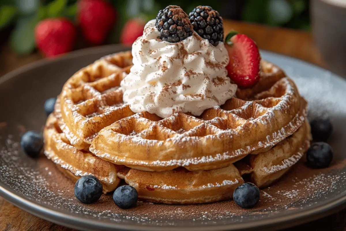 Waffles with Cinnamon Whipped Cream