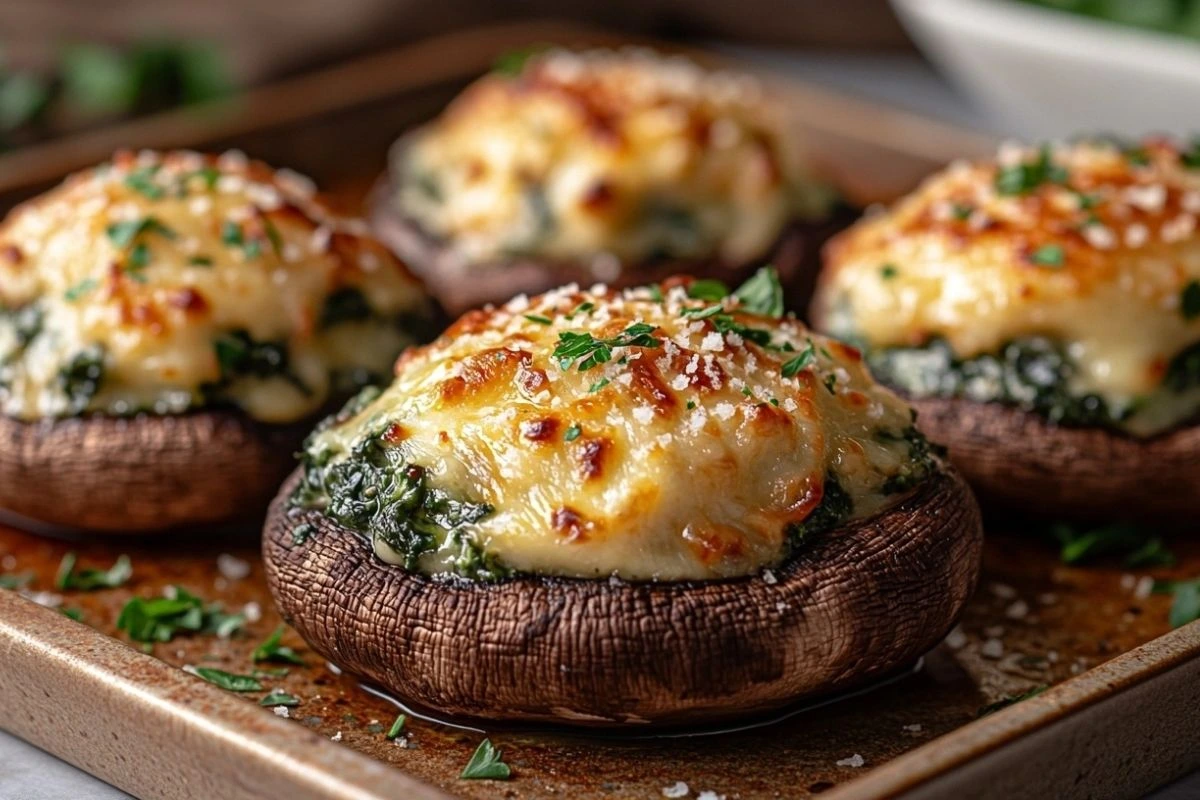 Spinach and Artichoke Stuffed Mushrooms