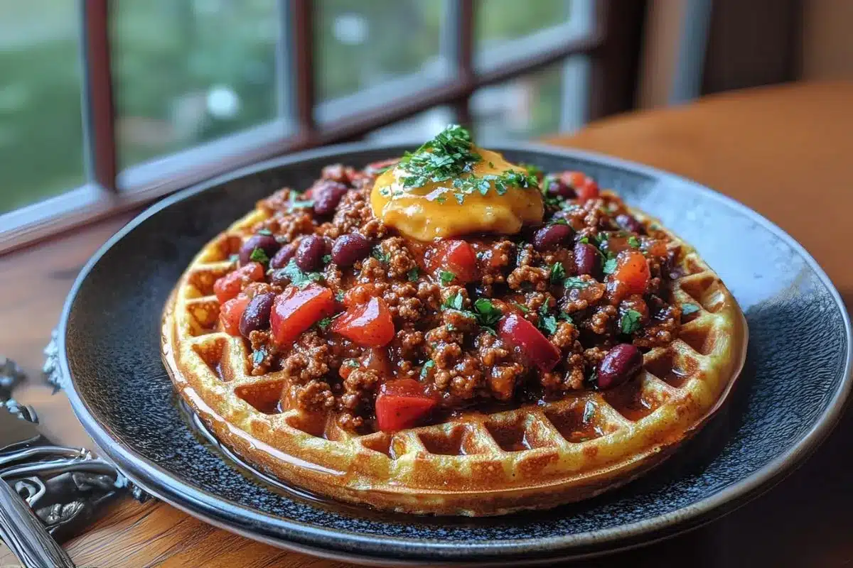 Honey Butter Cornbread Waffles with Chili are a delightful twist on traditional waffles. Imagine fluffy cornbread waffles, golden and crispy, topped with a rich, savory chili. The sweetness of honey butter adds a unique flavor that perfectly complements the hearty chili. This dish is not just a meal; it’s an experience that brings together sweet and savory in every bite. Whether you’re enjoying them for brunch or a cozy dinner, these waffles are sure to impress your family and friends.