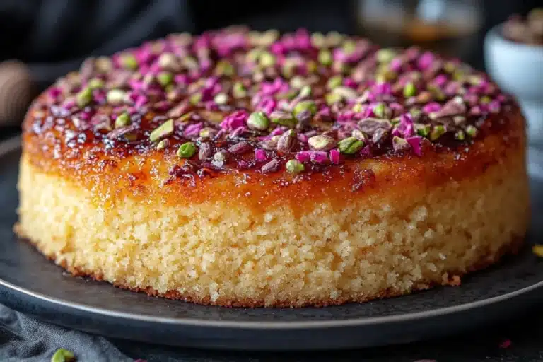 Golden Honey Pistachio Cake