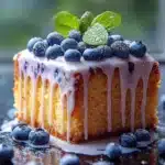 Zesty Lemon Blueberry Drizzle Cake