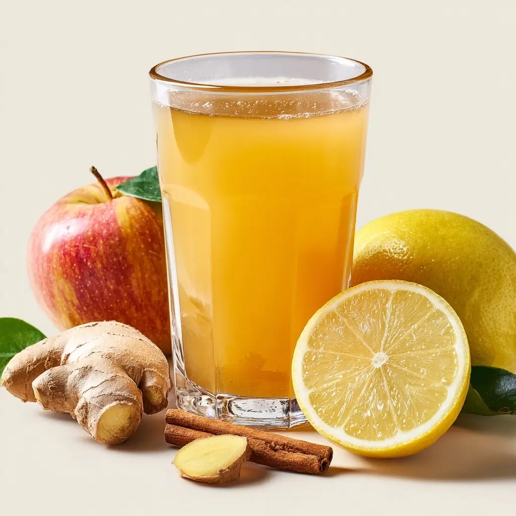 Brazilian Mounjaro detox drink with apple cider vinegar, ginger, and lemon.
