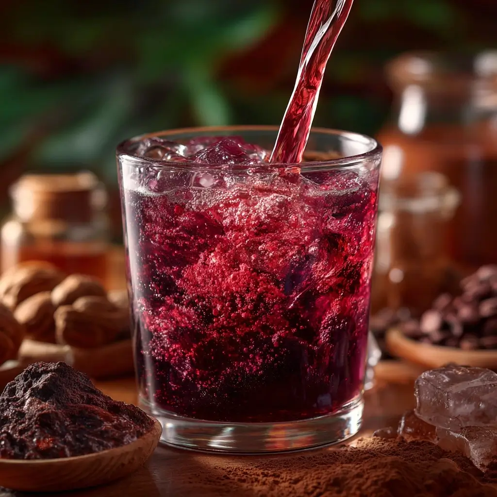 Mixing Brazilian Mounjaro detox drink in a glass