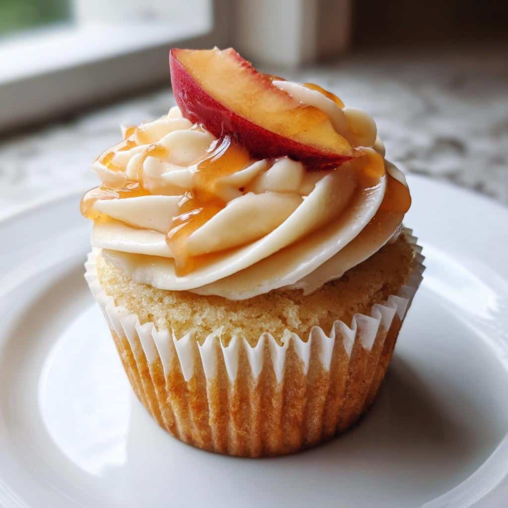 Honey Peach Cream Cheese Cupcakes - detail 2