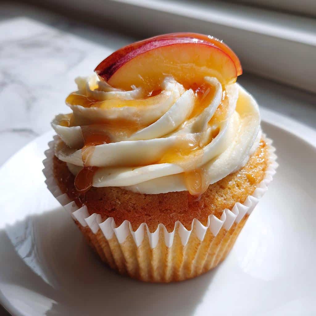 Honey Peach Cream Cheese Cupcakes - detail 3