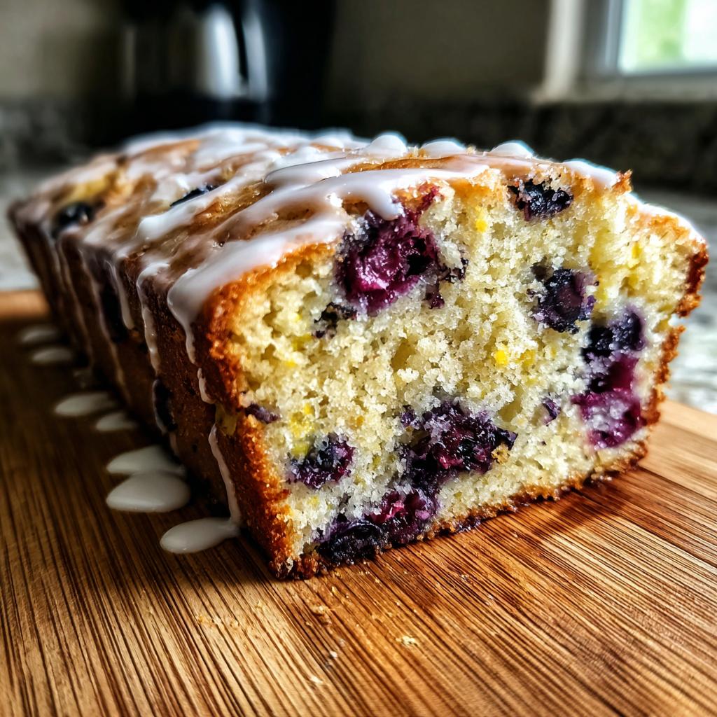 Moist Blueberry Zucchini Bread with a Lemon Glaze - detail 1