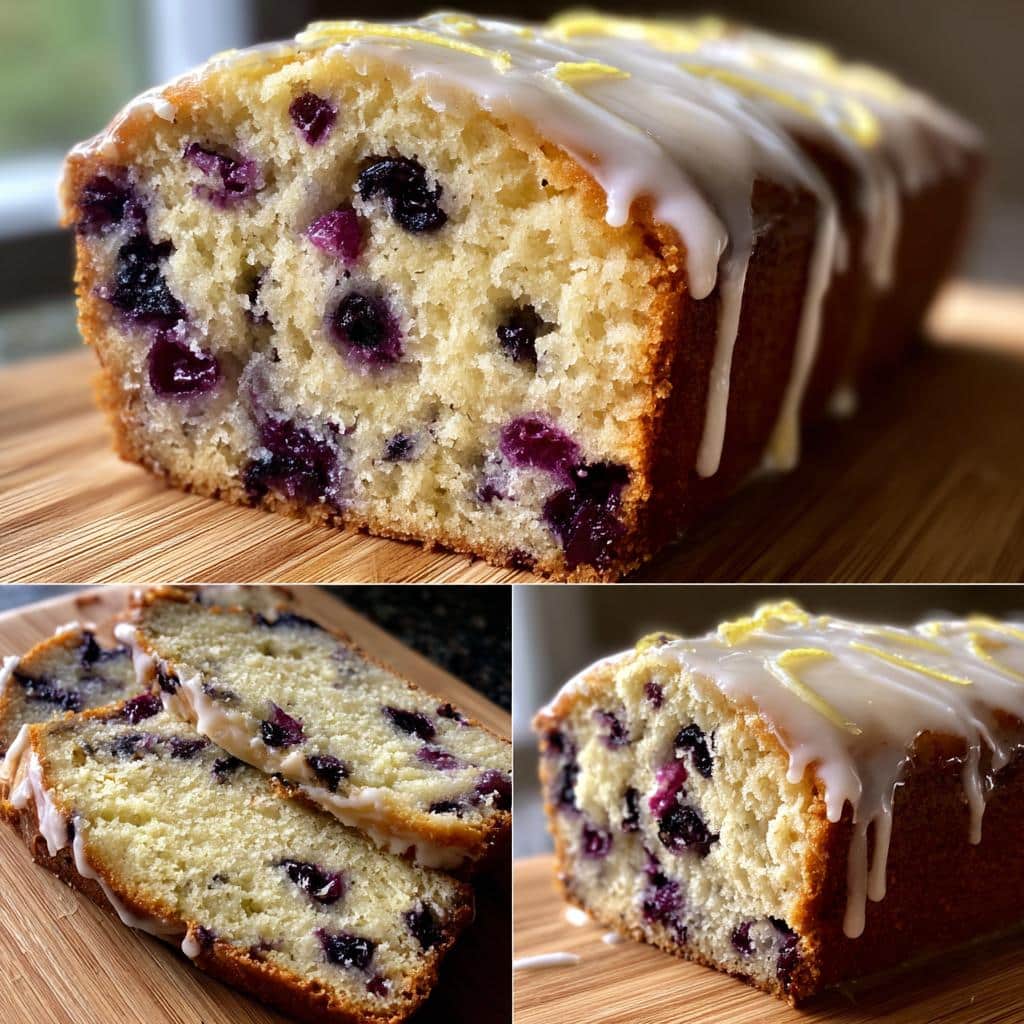 Moist Blueberry Zucchini Bread with a Lemon Glaze - detail 2