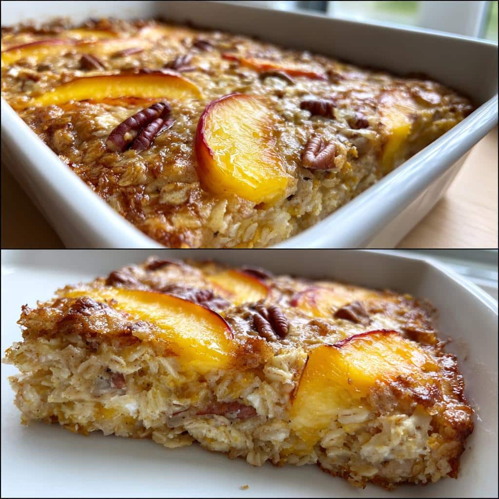 Peach Baked Oatmeal: 1 Bowl of Pure Morning Bliss
