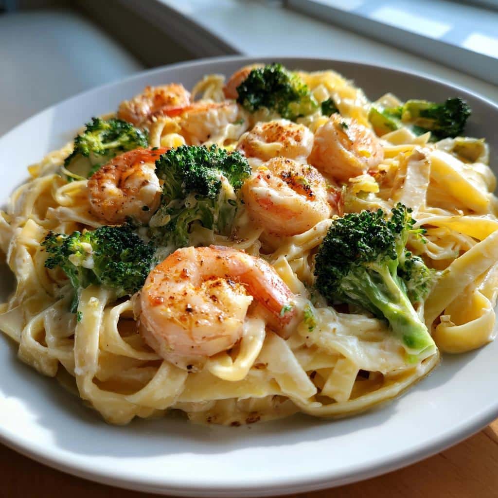 Shrimp and Broccoli Alfredo - detail 3