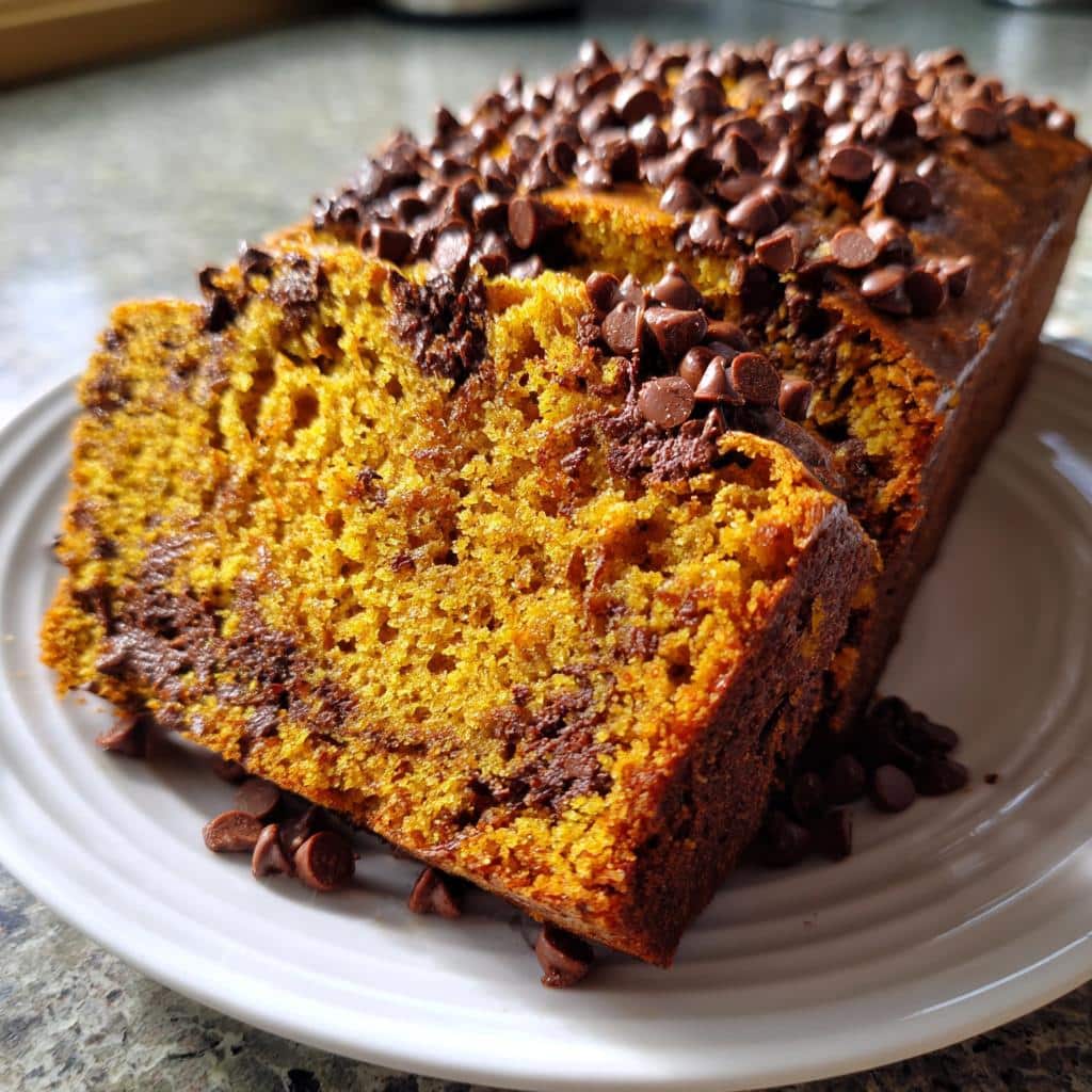 Amazing Chocolate Chip Pumpkin Bread 🎃🍫