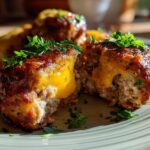 Cheesy Stuffed Meatloaf Bites