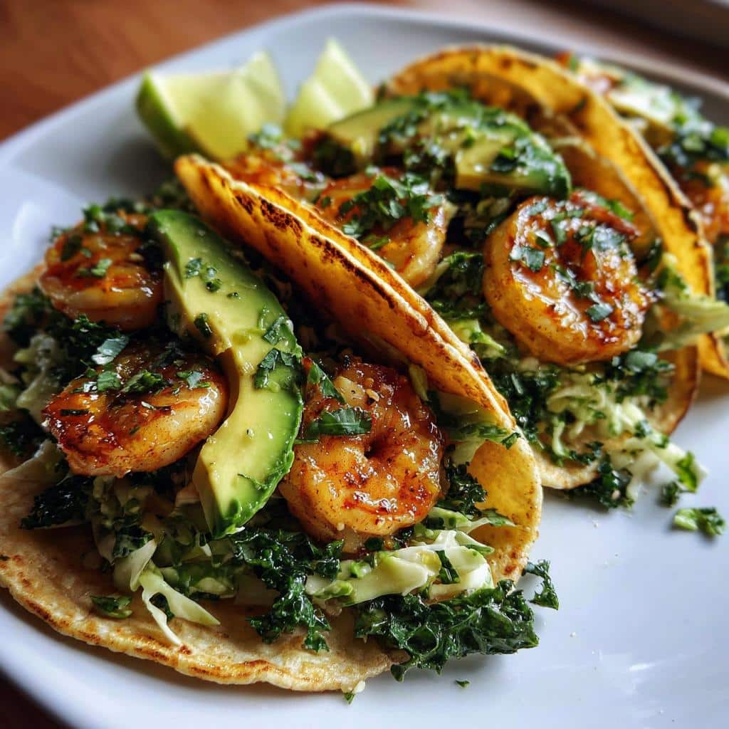 Cilantro Lime Shrimp Tacos with Creamy Slaw - detail 2
