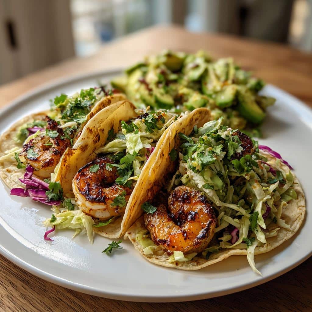 Cilantro Lime Shrimp Tacos with Creamy Slaw - detail 3