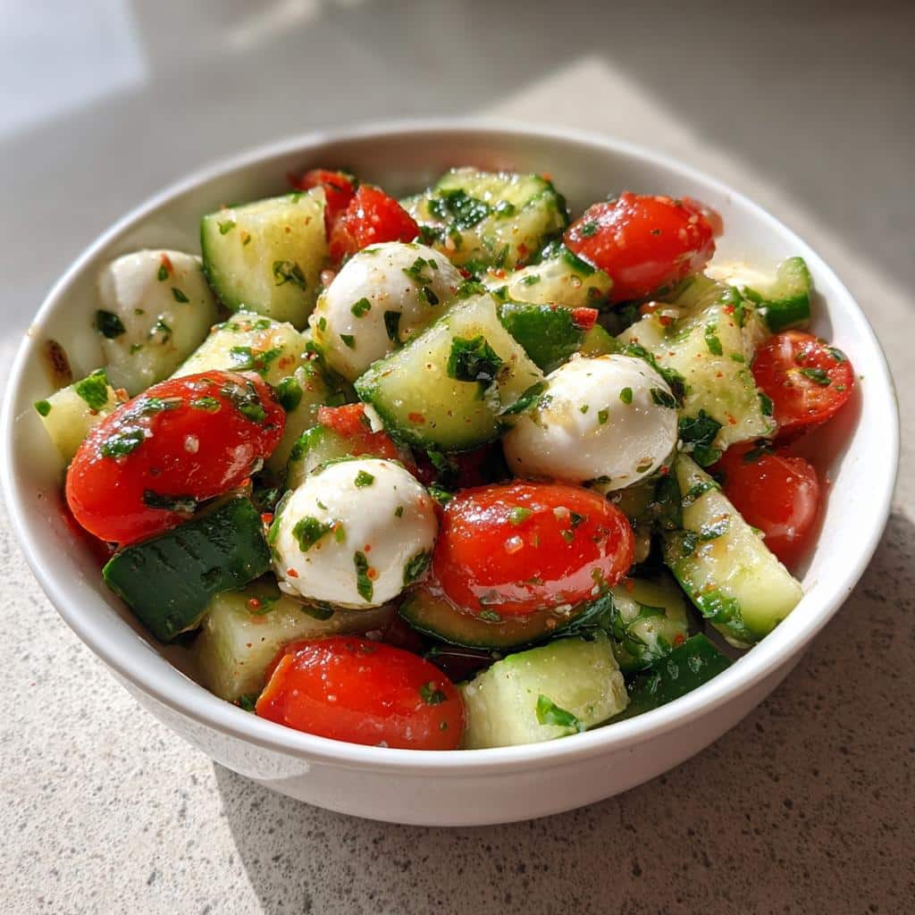 Fresh Cucumber Caprese Salad - detail 1