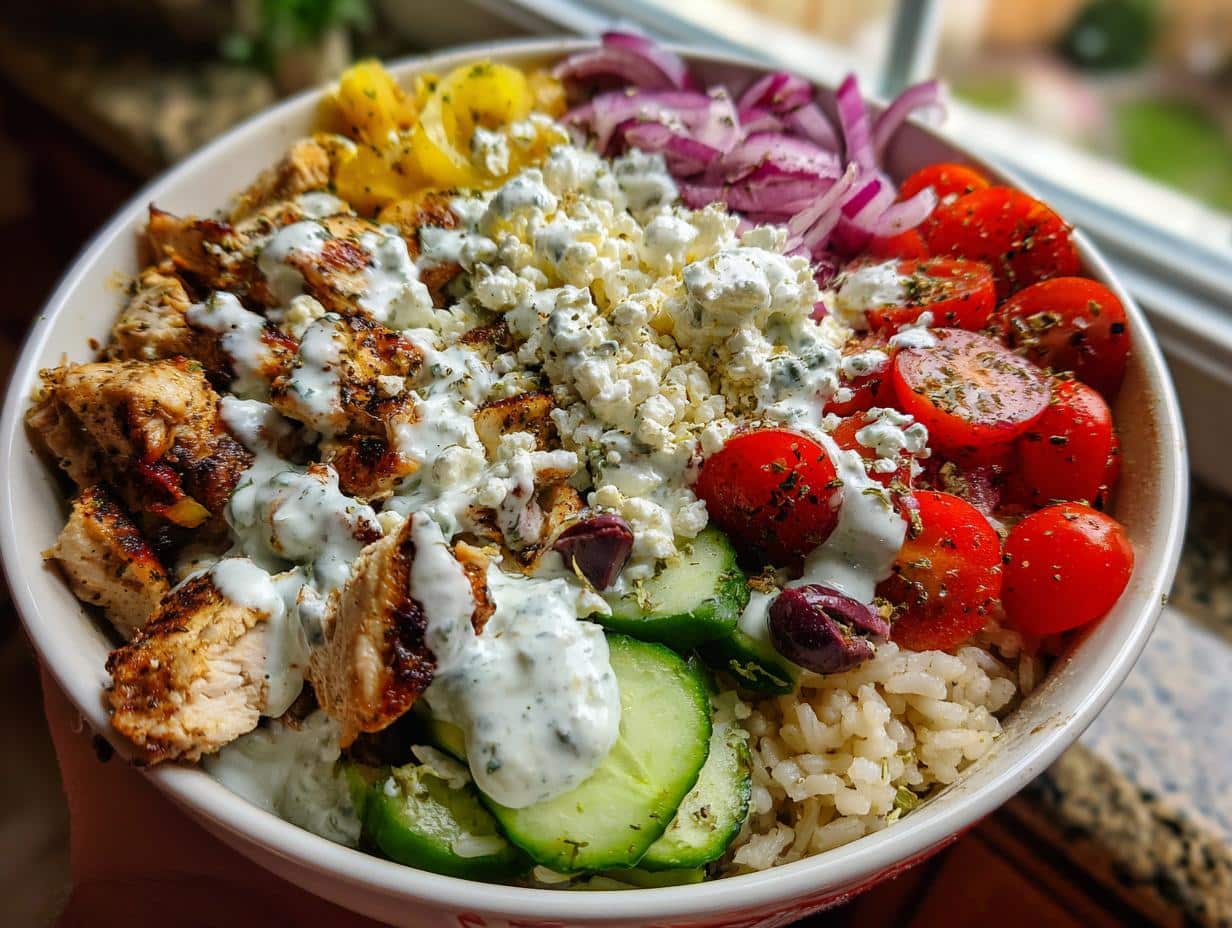 Greek Chicken Gyro Bowls