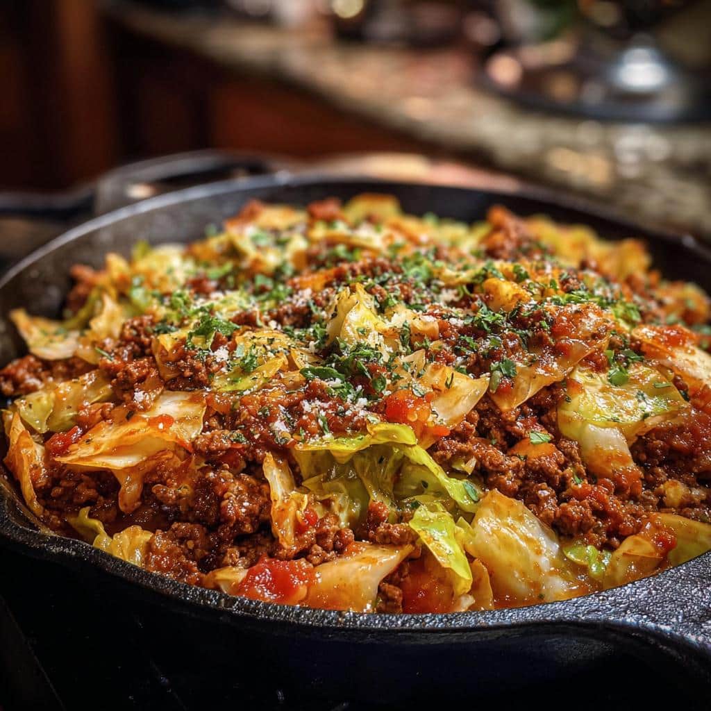 Ground Beef and Cabbage Skillet - detail 2