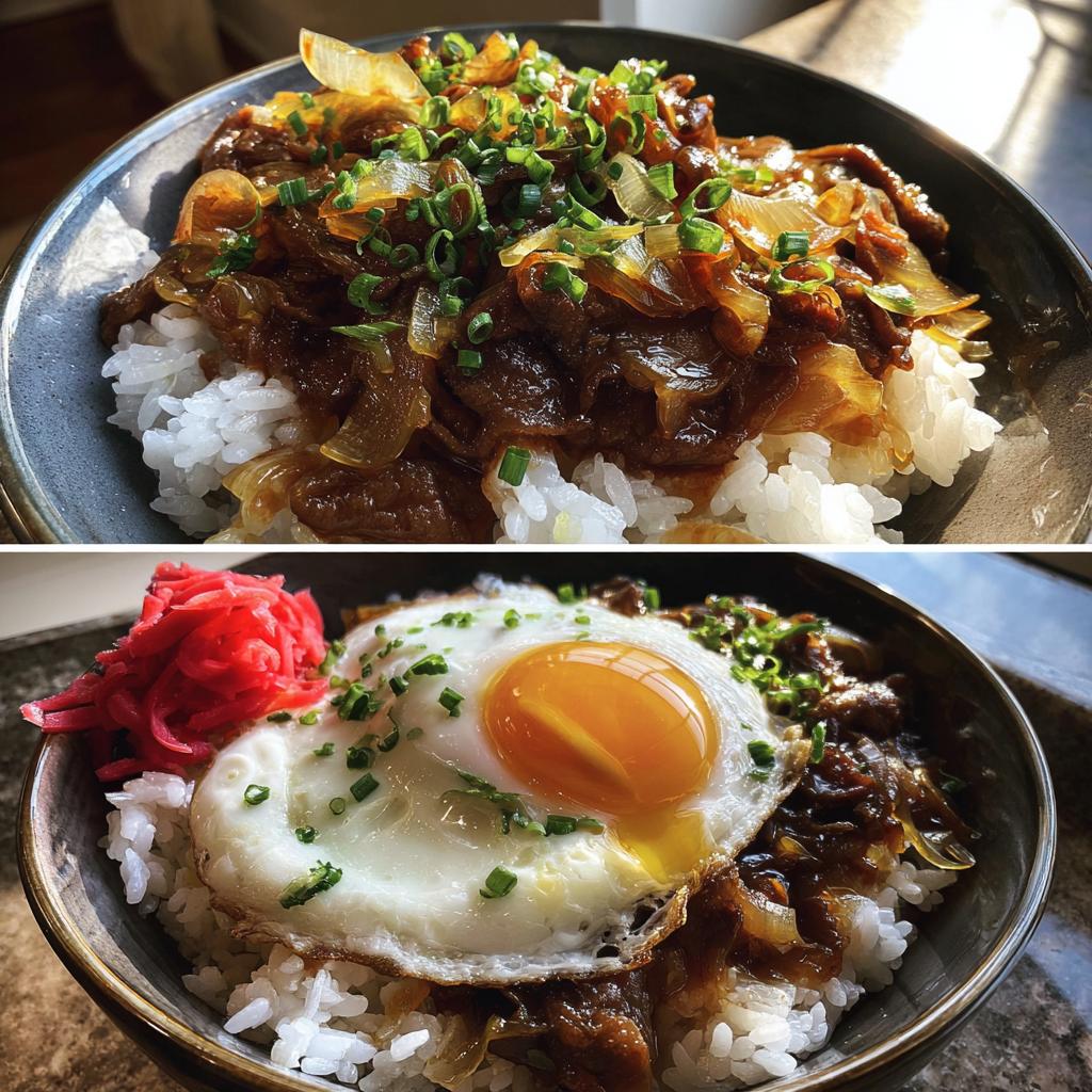 Gyudon (Japanese Beef Bowl) - detail 2