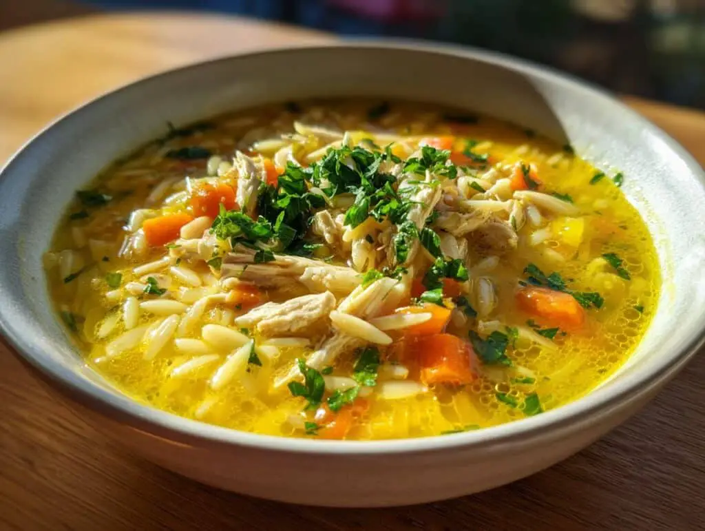 Lemon Chicken Orzo Soup