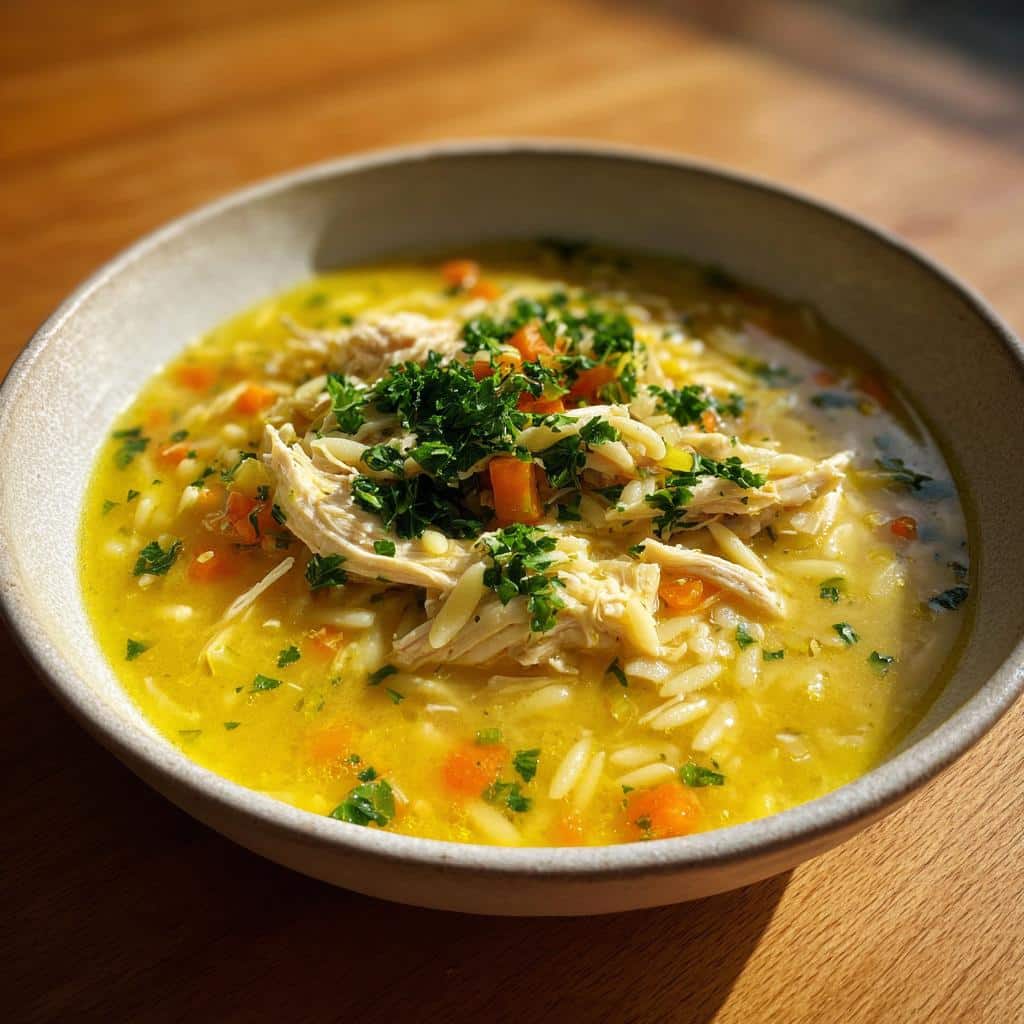Lemon Chicken Orzo Soup - detail 3