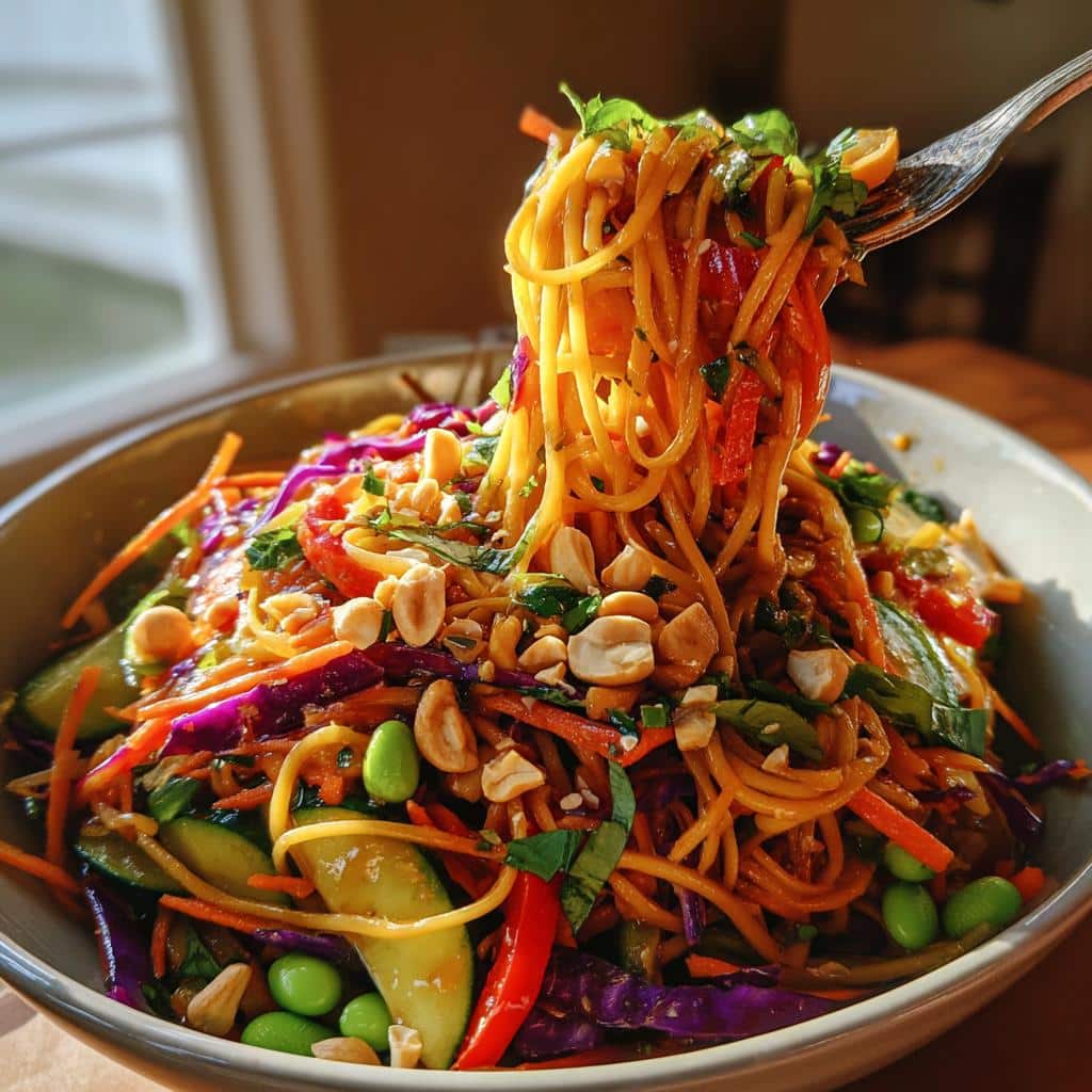 Rainbow Noodles with Tangy Asian Dressing - detail 2