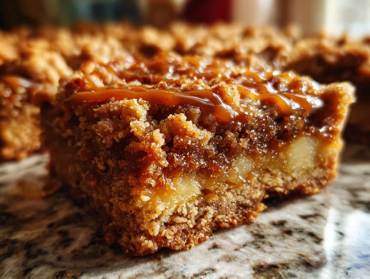 Easy Salted Caramel Apple Crumble Bars