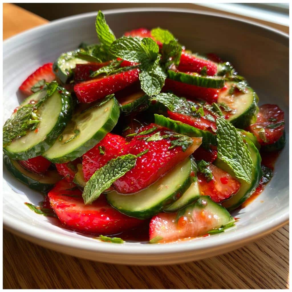 This Cucumber Strawberry Salad - detail 1