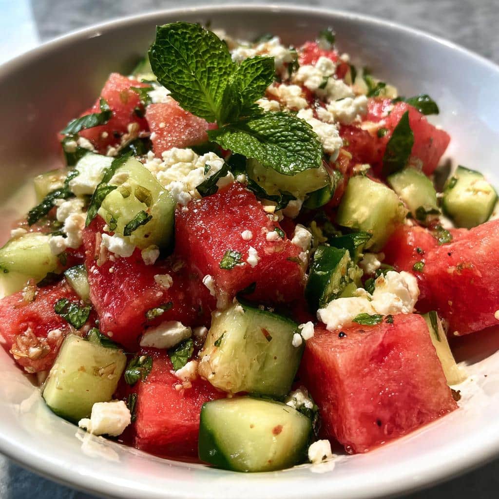 Watermelon Cucumber Feta Salad - detail 1