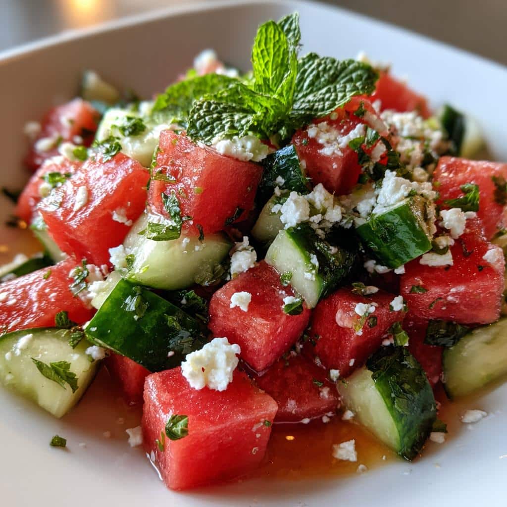 Watermelon Cucumber Feta Salad - detail 2