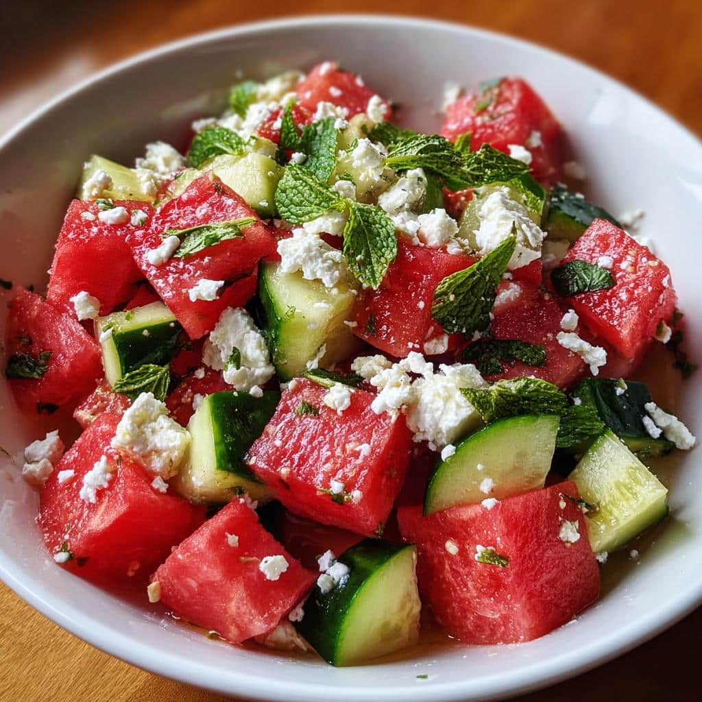 Watermelon Cucumber Feta Salad - detail 3