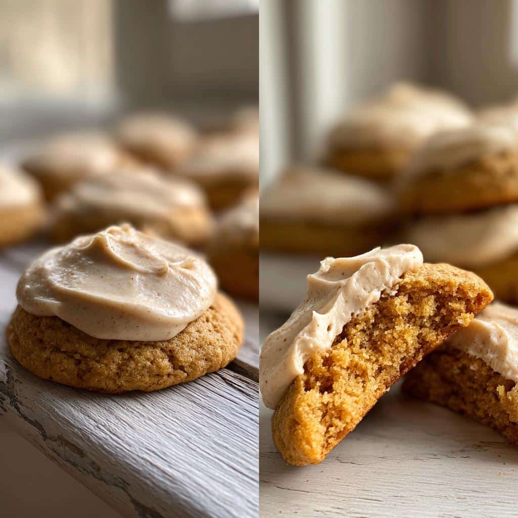 soft pumpkin cookies with cinnamon frosting - detail 2