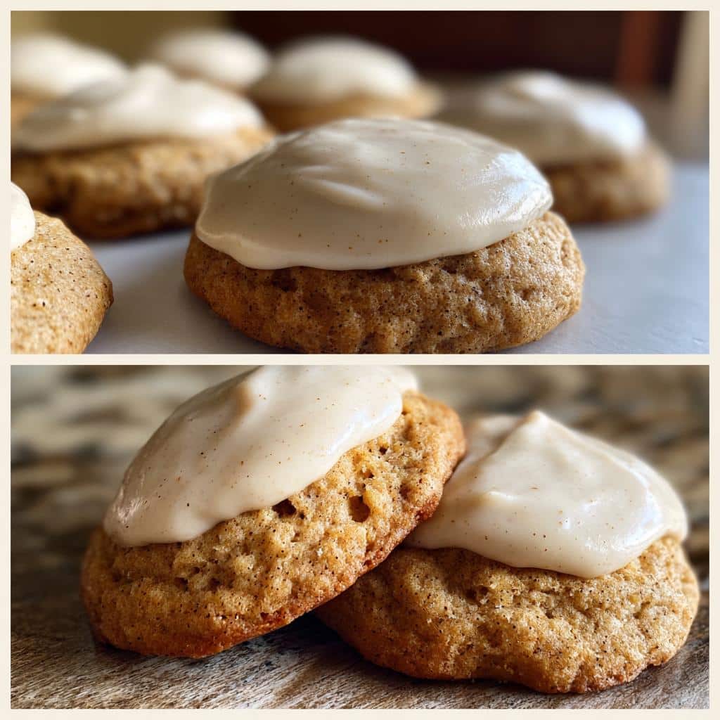 soft pumpkin cookies with cinnamon frosting - detail 3