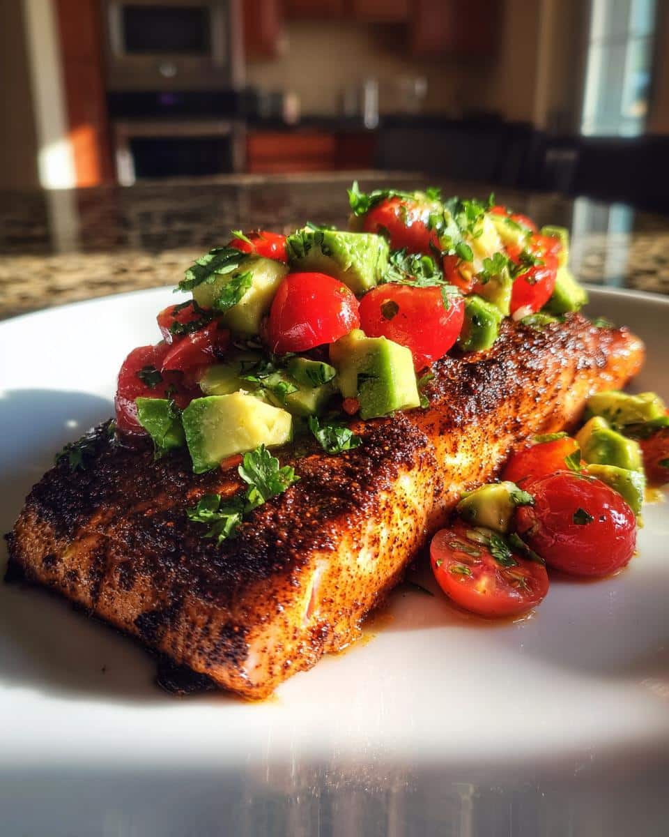 Amazing 30-Min Blackened Salmon 5 Blackened Salmon with Avocado Salsa - detail 2