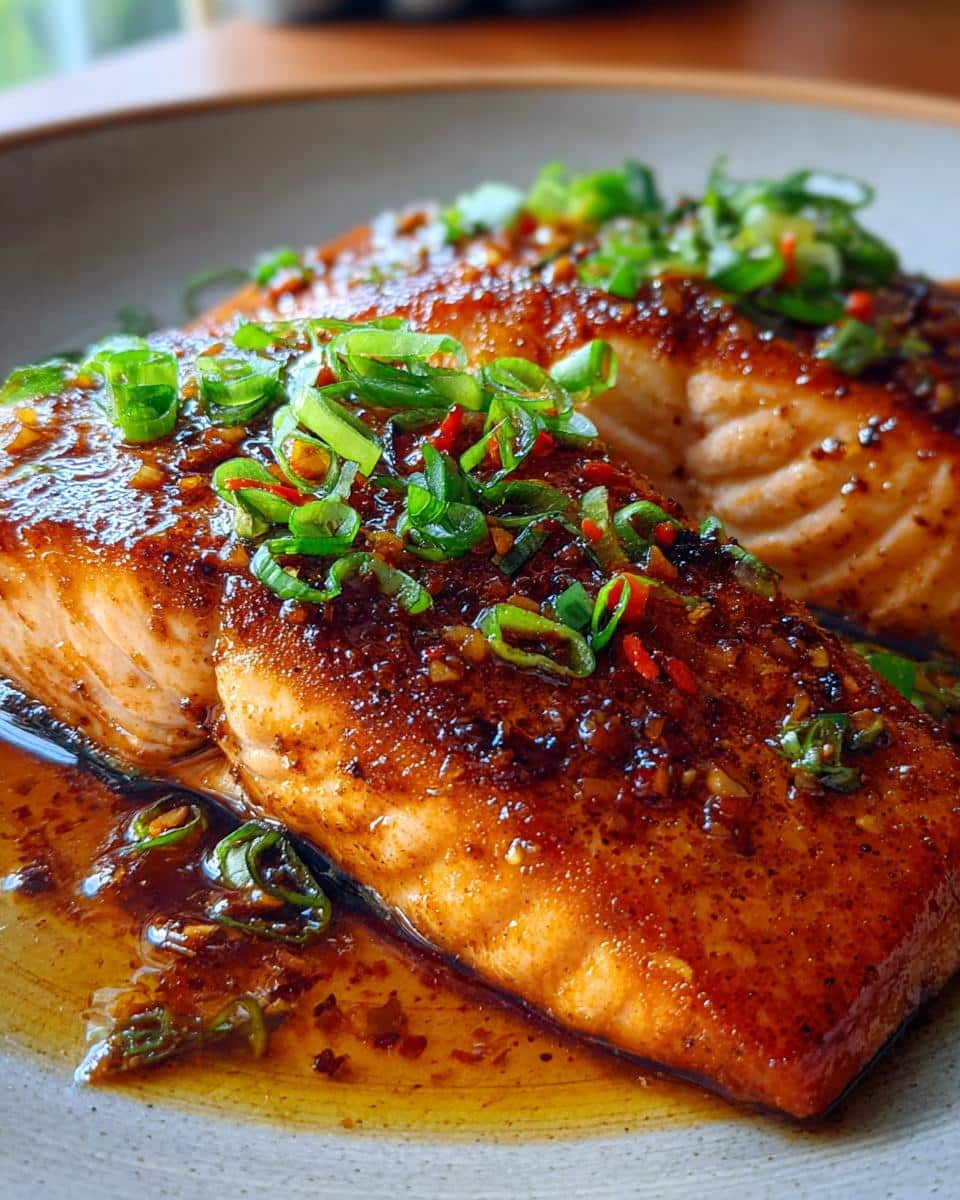 Crispy Honey Garlic Glazed Salmon Recipe - detail 1