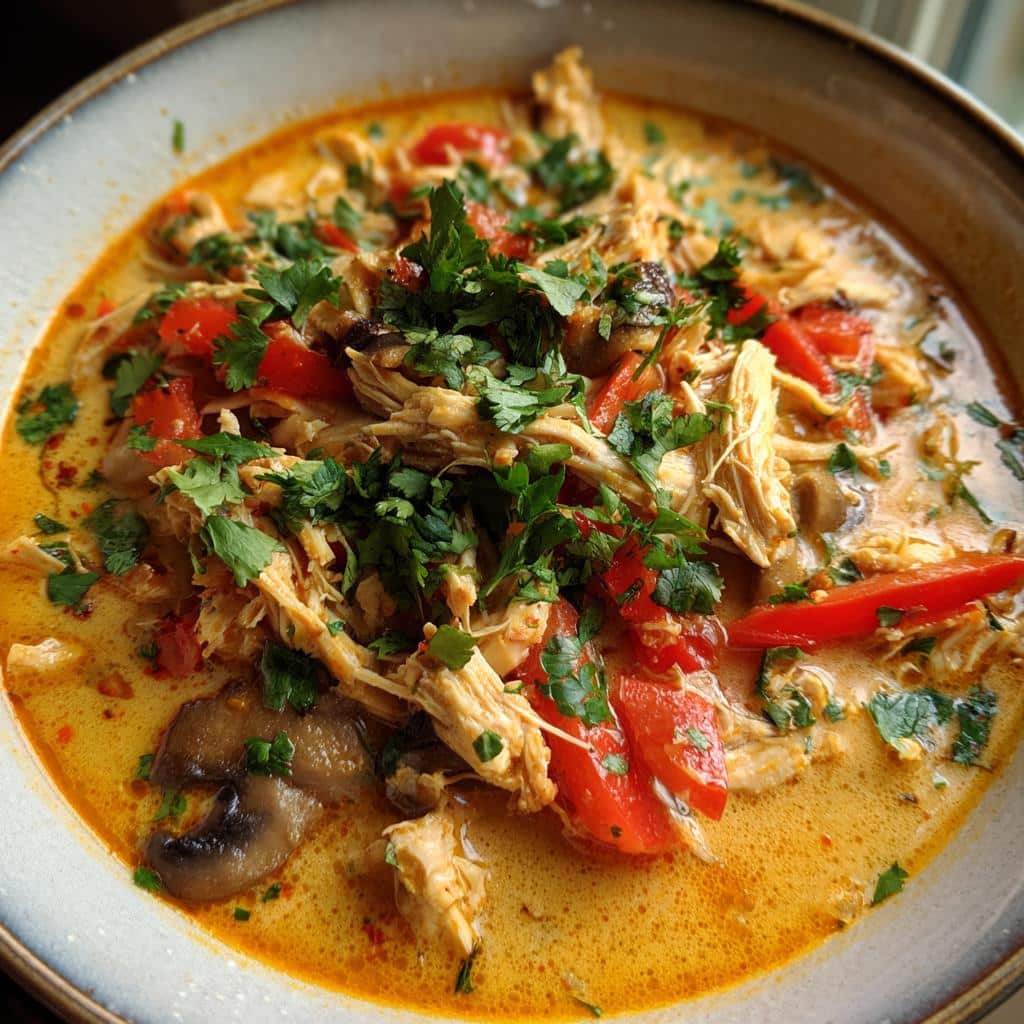 Crockpot Thai Coconut Chicken Soup - detail 1