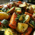 Garlic Herb Roasted Potatoes, Carrots, and Zucchini