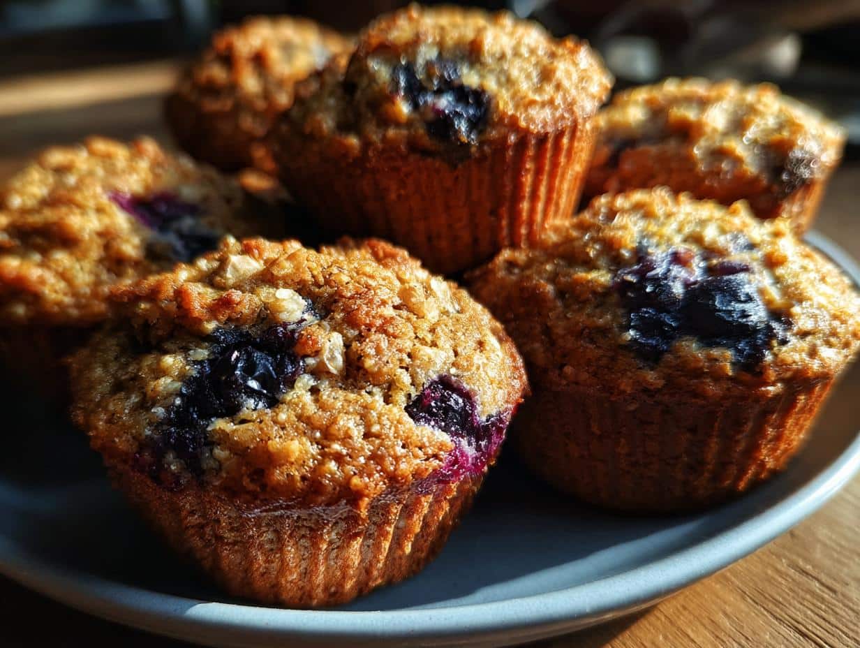 Healthy Blueberry Oatmeal Muffins