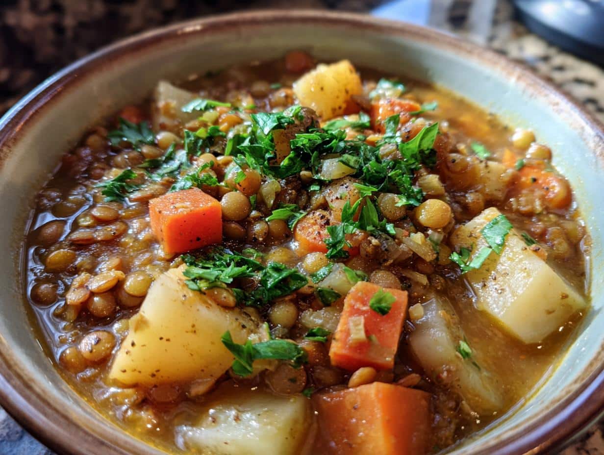 Hearty Lentil Potato Soup: 1 Amazing Bowl