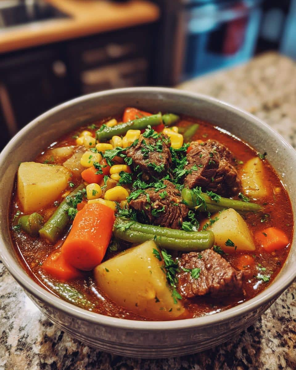 Hearty Vegetable Beef Soup - detail 2