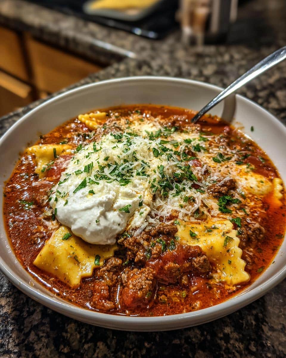 High Protein Lasagna Soup - detail 2