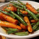 Honey glazed carrots and green beans