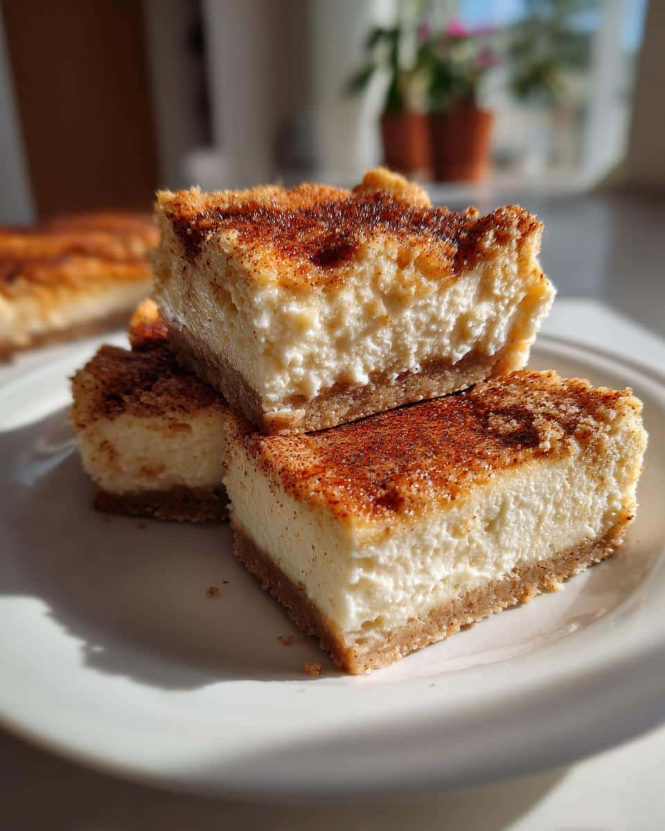 No Bake Keto Churro Cheesecake Bars - detail 1
