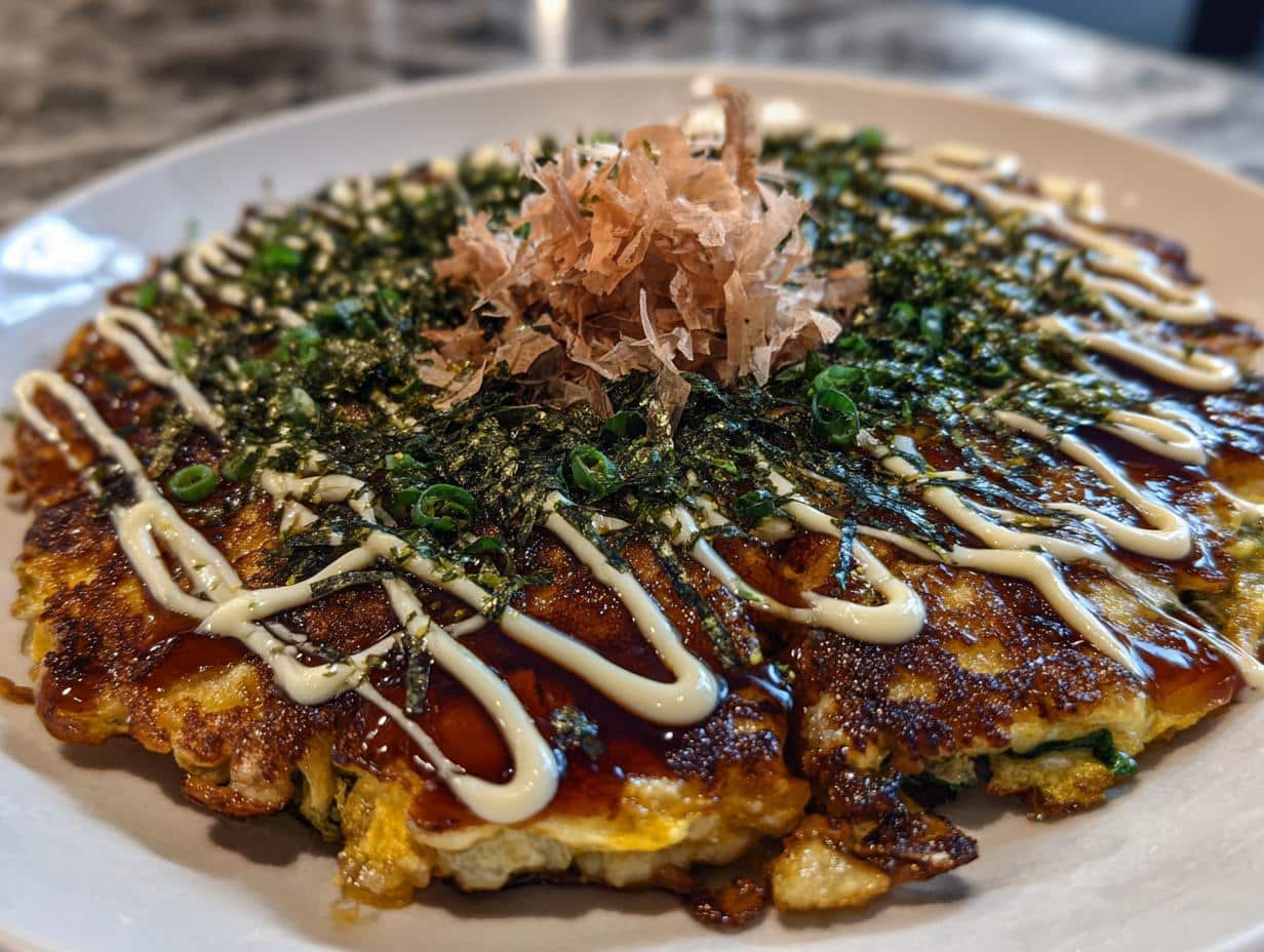 Amazing Okonomiyaki Japanese Savoury Pancakes with 3 Eggs