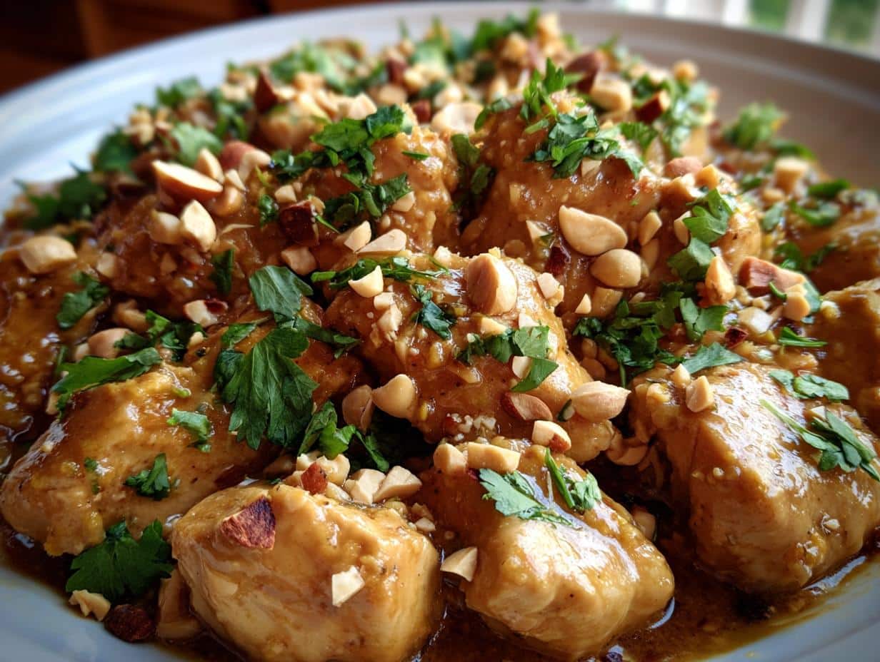 Quick Slow Cooker Thai Peanut Chicken