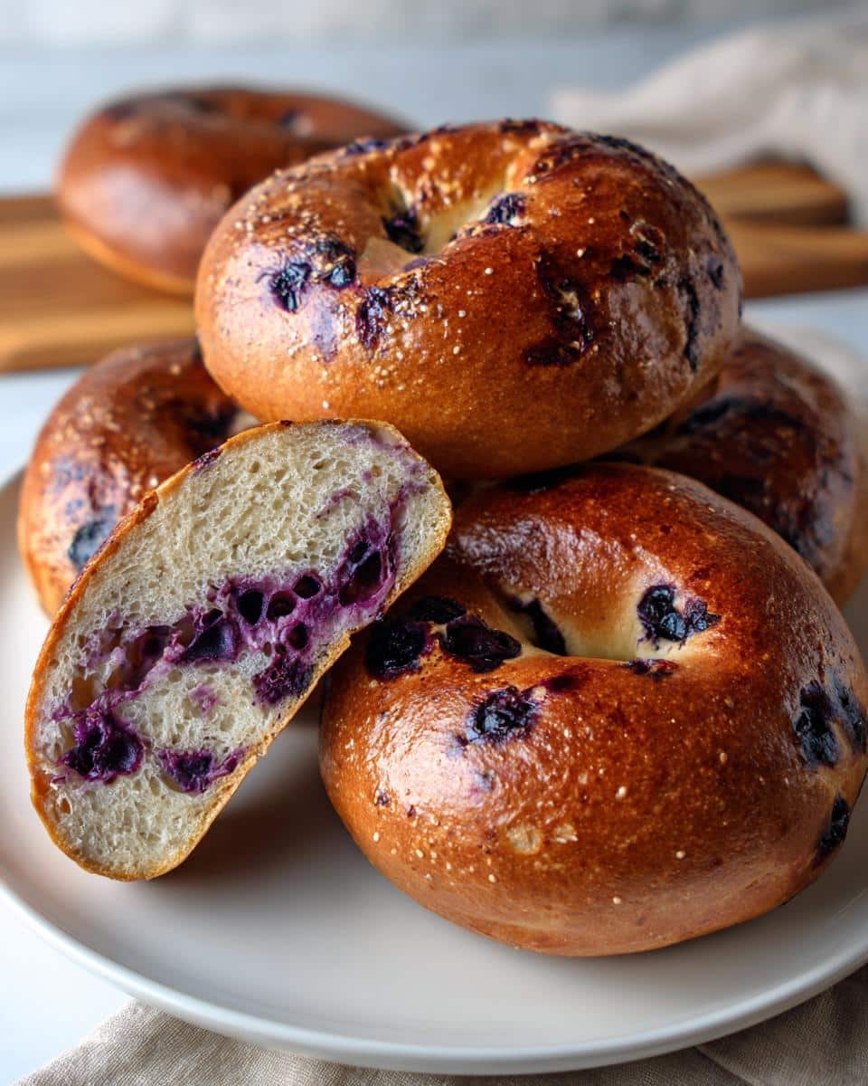 Sourdough Blueberry Bagels - detail 1