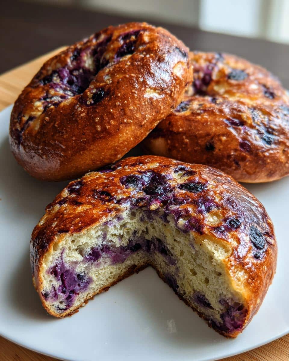 Sourdough Blueberry Bagels - detail 2