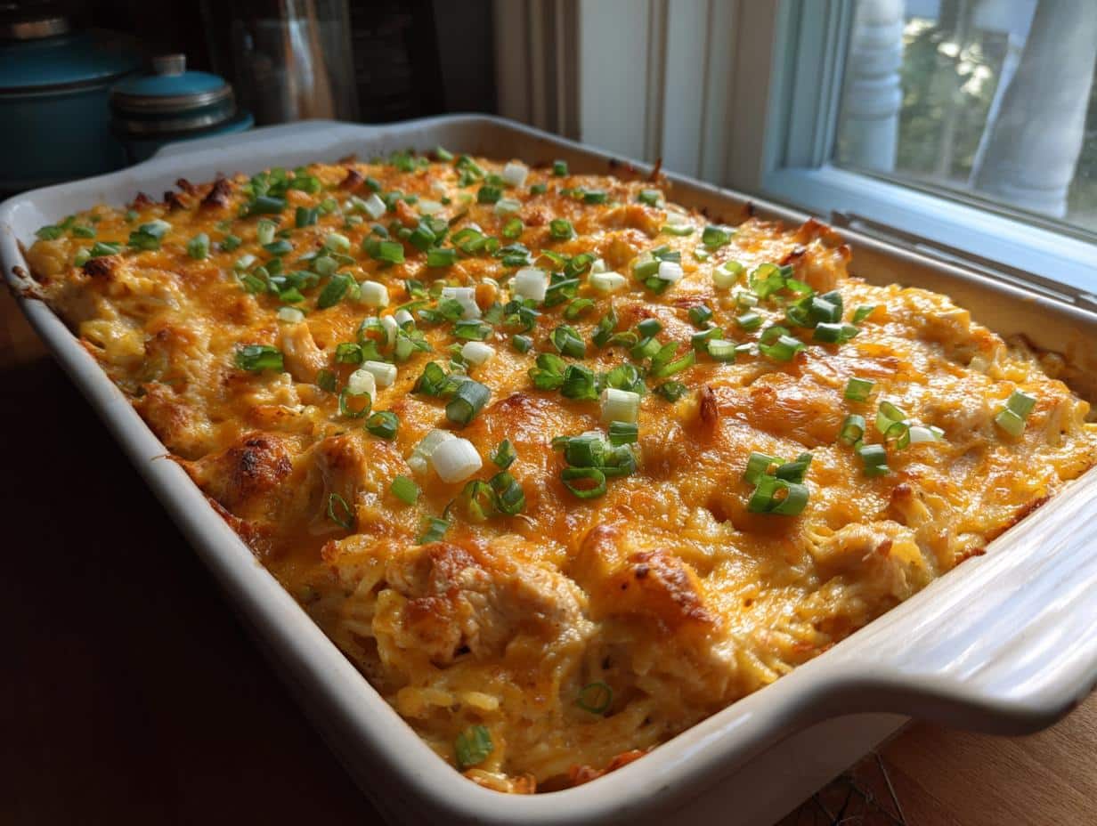 Spicy Southern Cheesy Chicken Spaghetti Casserole